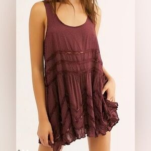 NWT Free People Voile and lace dress Sz small Plum